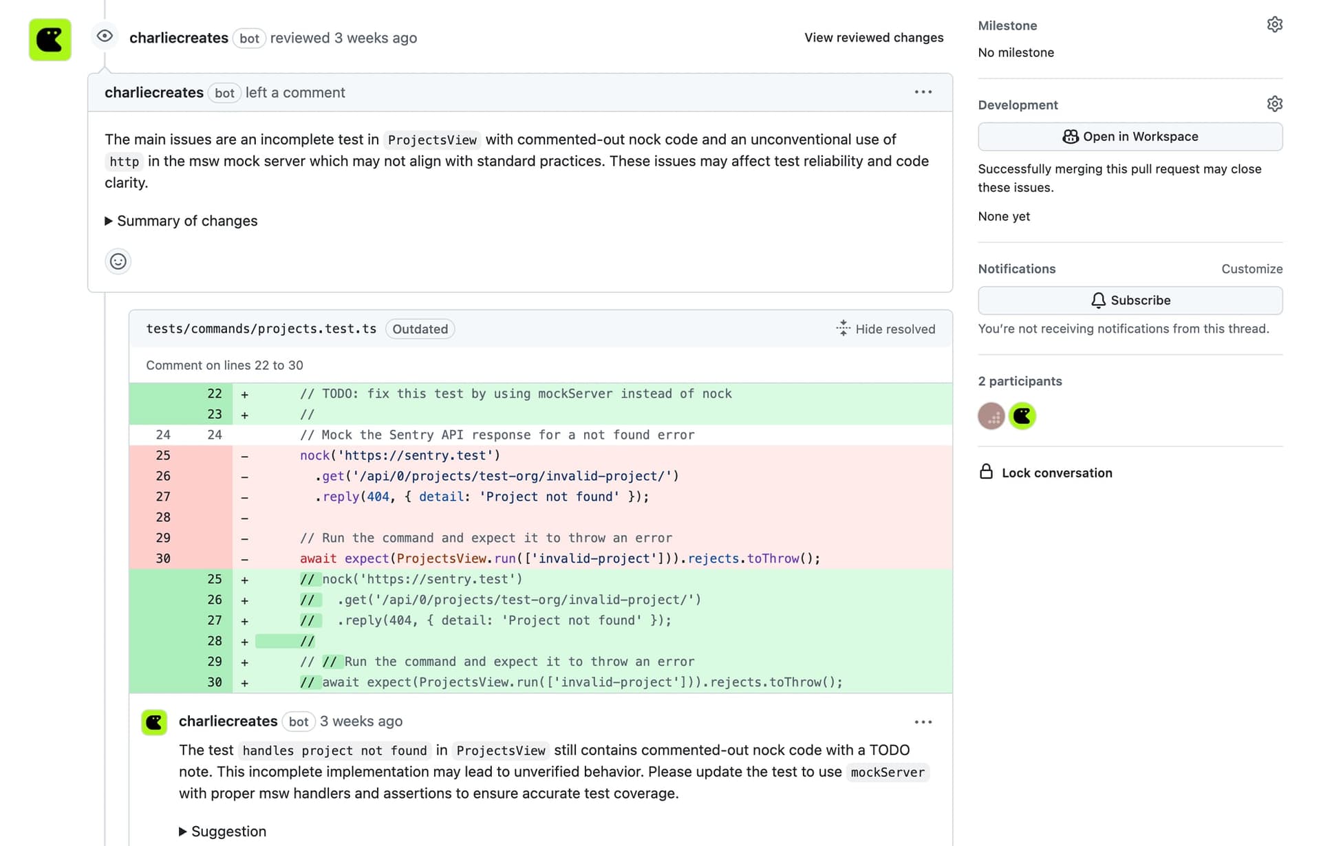 Actionable Inline Feedback